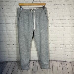 American Eagle Mens Heather Gray Fleece Jogger Pants Size Medium Drawstring AE